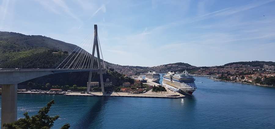 Viking Saturn docked in Dubrovnik Port